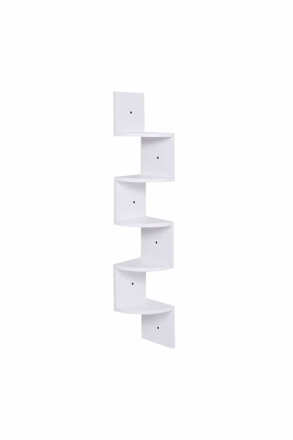 Garden Sanctuary 5-Tier White Wooden Zigzag Geometric Floating Corner Shelves – 2