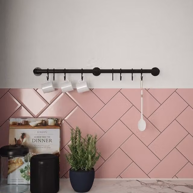 Rothley Matt Black Stainless Steel Wall Mounted Utensil Rail Hooks