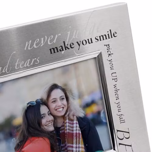 Happy Homewares Modern Single Rectangular Picture Frame in Silver and Black Metal for Wall or Table, 10 x 15 cm – 3