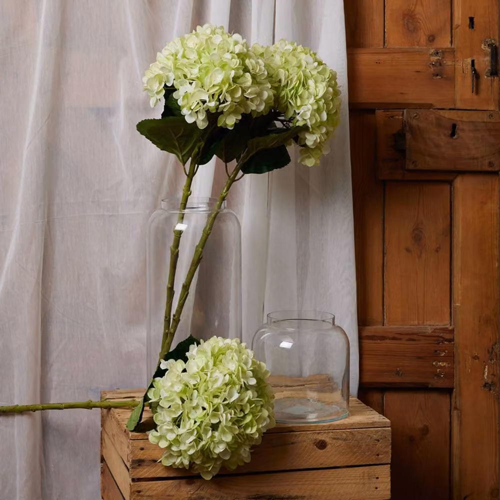 Lemon Pavilion Artificial Oversized Green Hydrangea Plastic W25 x D25 x H73 cm – 3