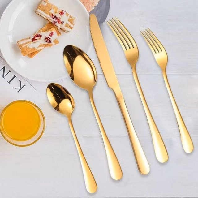 Spetlek 30-Piece Gold Coated Stainless Steel Cutlery Dinner Set – 1