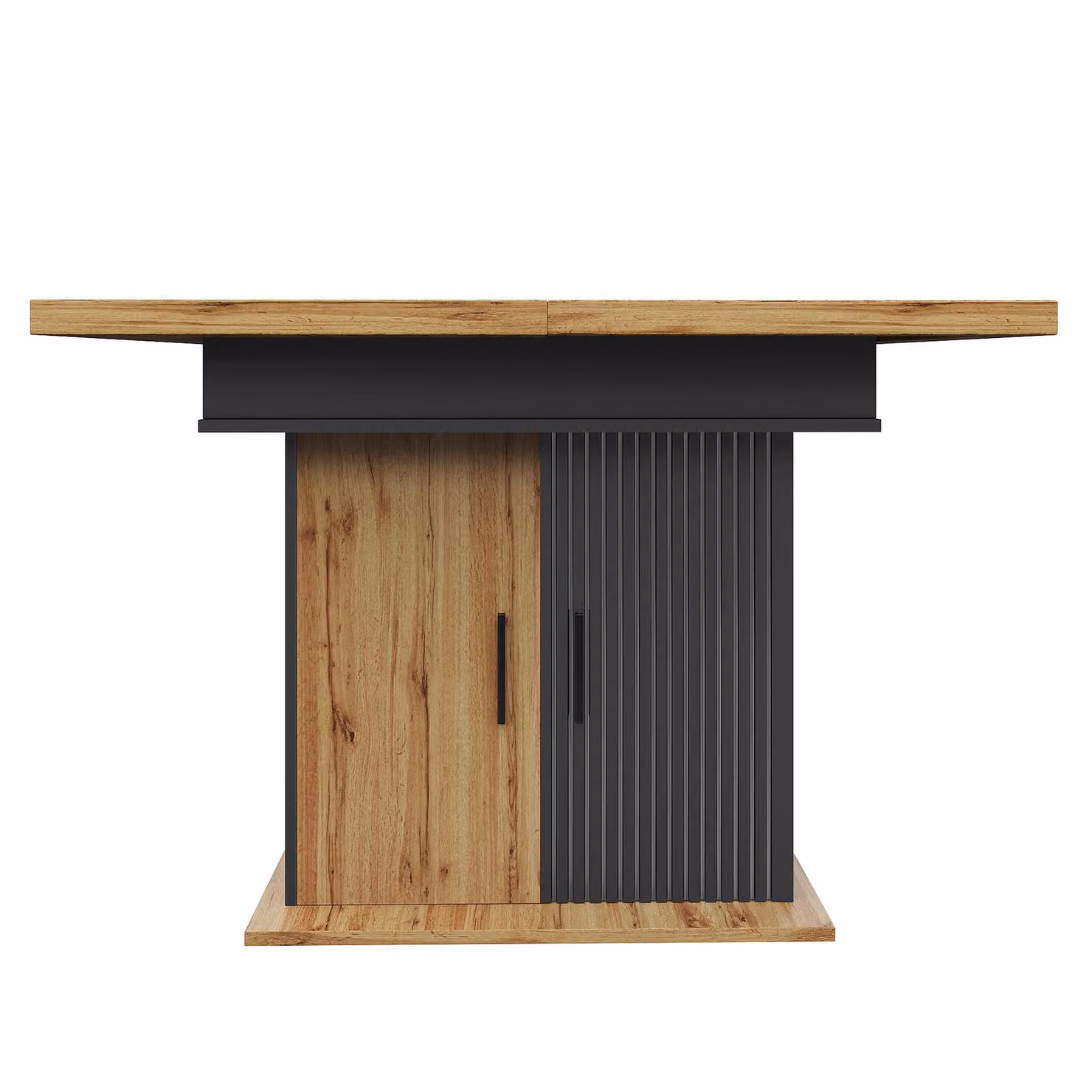 Aosom UK Modern Telescopic Dining Table with Extension System in Black and Natural, W/D/H: 80 x 140 x 75 cm – 2