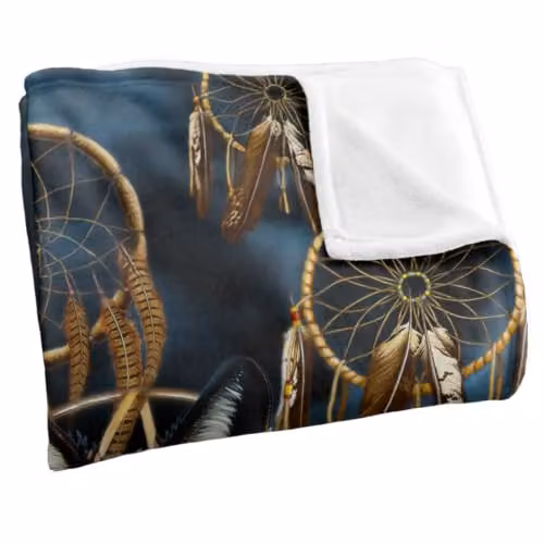 JQ Licensing Dreamcatcher Wolf Silky Touch Super Soft Fleece Throw Blanket, Multicolour, W: 91 cm, D: 147 cm – 2
