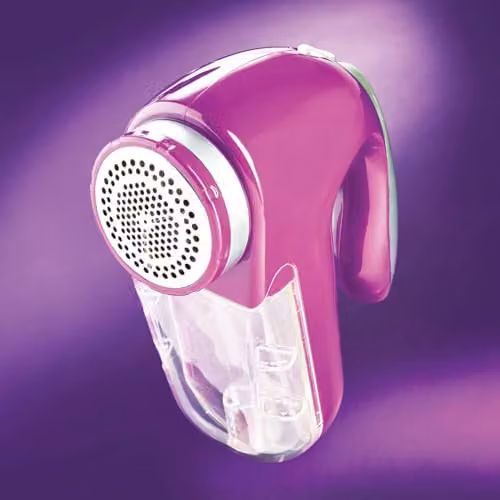 Clarsen Rechargeable USB Lint Remover in Purple with Replaceable Blades and Lint Container – 3