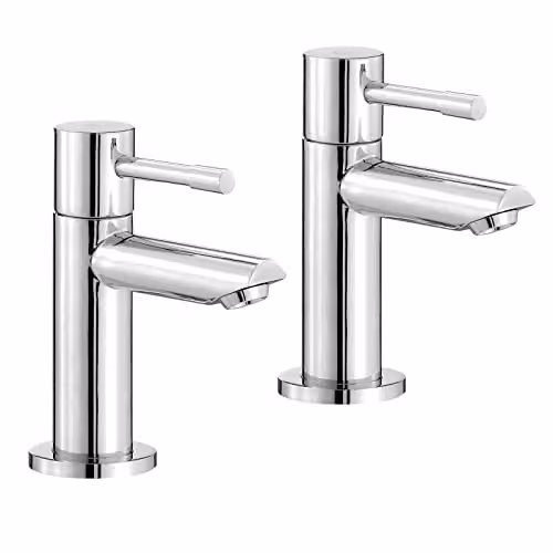 Nes Home Chrome Brass Two-Handle Hot and Cold Bath Tap Set in Silver – 2