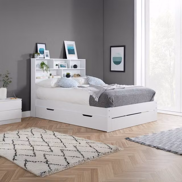 Birlea Alfie Double Storage Bed with Drawers in White
