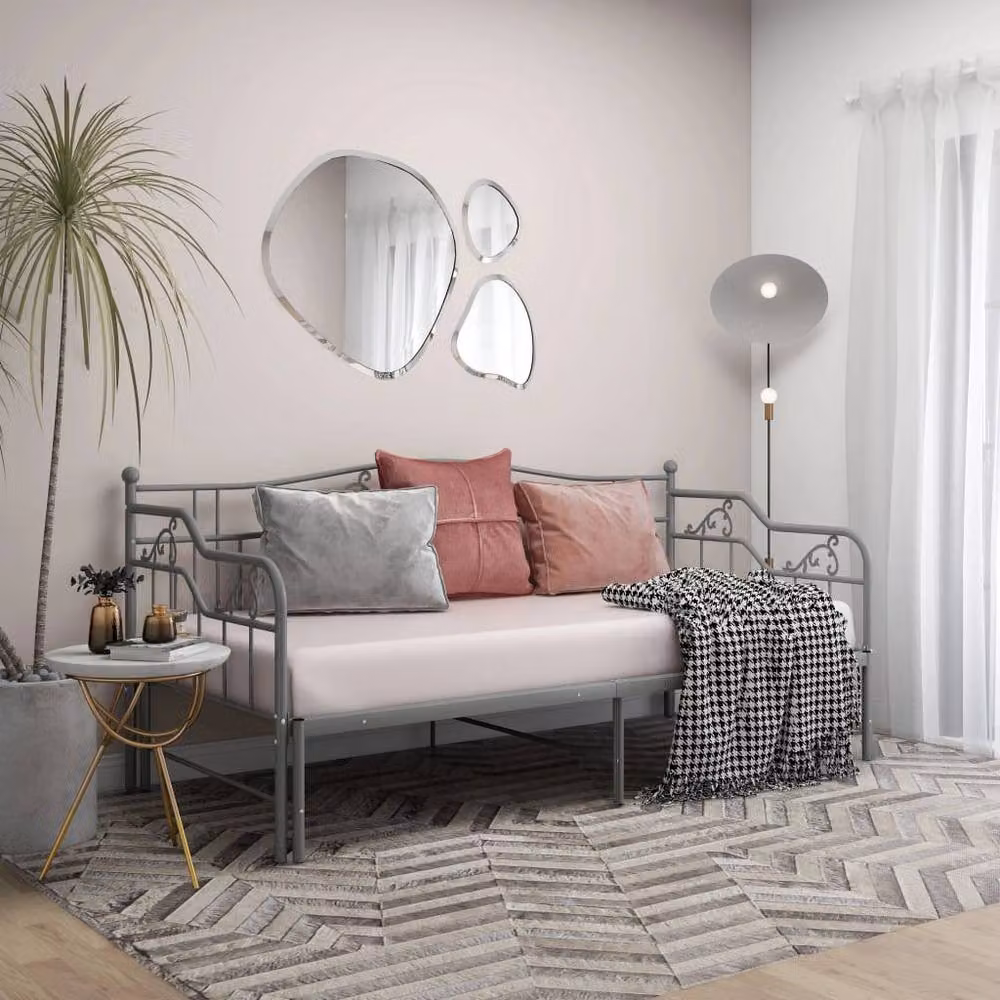 Berkfield Home Grey Metal Pull-out Sofa Bed Frame W: 90 cm, L: 200 cm – 2