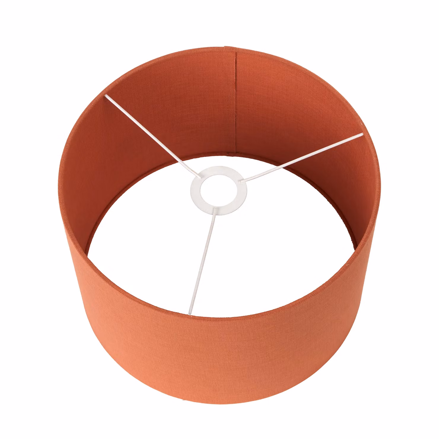 Ruma Terracotta Self Lined Linen Drum Lamp Shade for Table and Floor Lamps, Orange, Diameter: 40.64 cm – 2