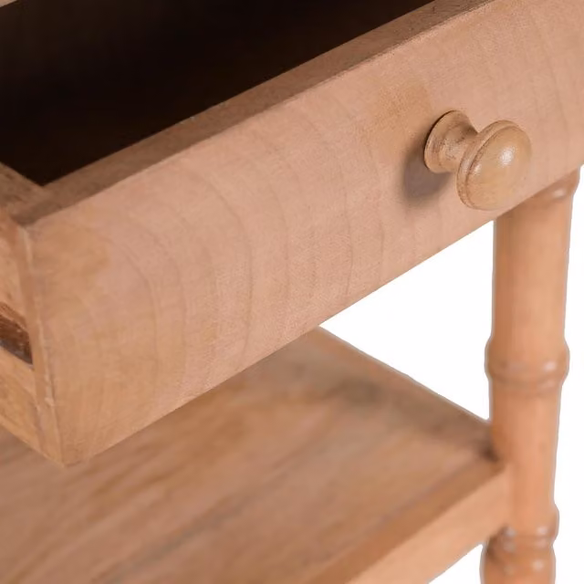 Elm Home And Garden Rustic Solid Mango Wood End Table in Brown