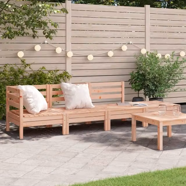 Berkfield Home Douglas 4-Seater Solid Wood Garden Sofa in Brown