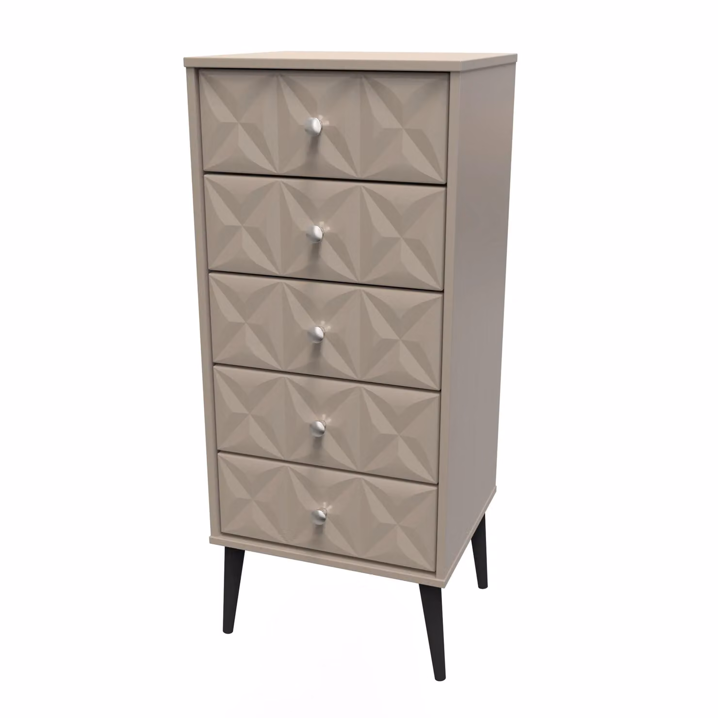 2 U Toledo 5 Drawer Tall Bedside Chest in Light Brown – 2