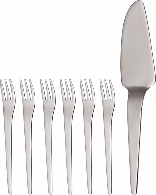 Orsina Polished Stainless Steel Cake Knife and Server Set in Silver