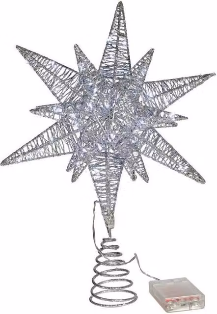 KDMD Silver Light Up Star Christmas Tree Topper, Height: 39 cm