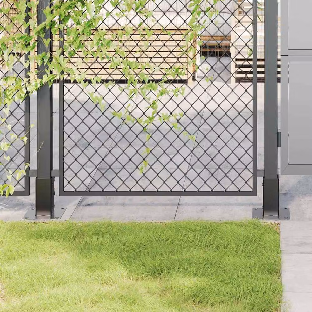 Berkfield Home Square Post Bases, 4 Pack, Anthracite Black Powder-coated Steel, 71 x 71 mm – 2