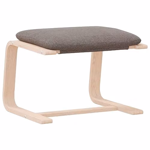 vidaXL Modern Rectangular Fabric Footstool in Taupe Grey, W/D/H: 51 x 41 x 40 cm