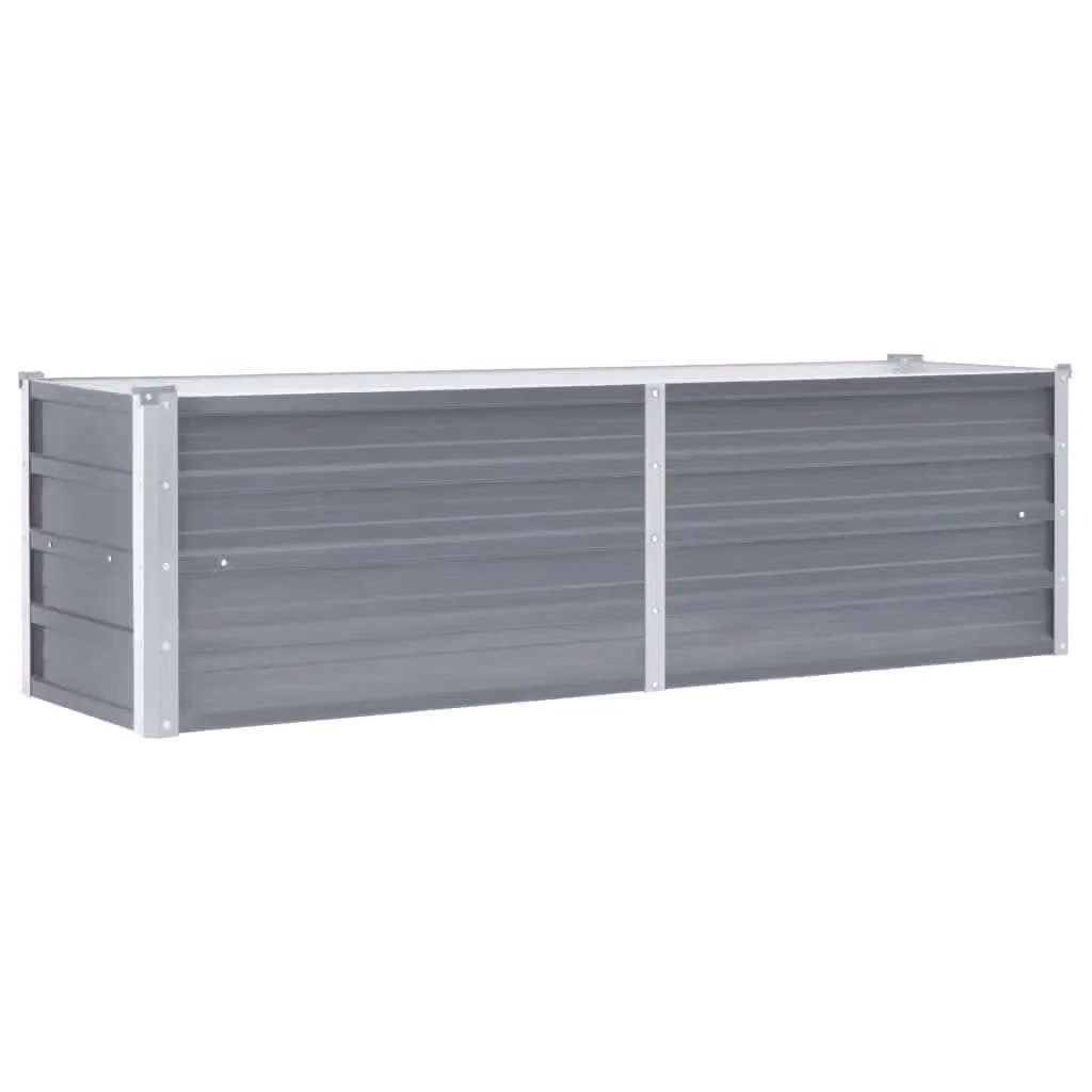 Berkfield Home Garden Galvanised Steel Raised Bed in Grey, W/D/H: 160 x 40 x 45 cm – 2