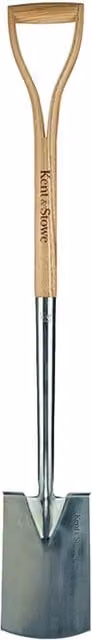 Kent & Stowe Stainless Steel and Wood Border Spade in Silver and Beige – 1