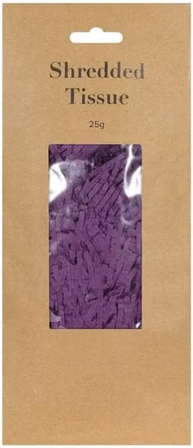 KDMD Purple Shredded Tissue Paper, 25 g per pack, 10 Pack