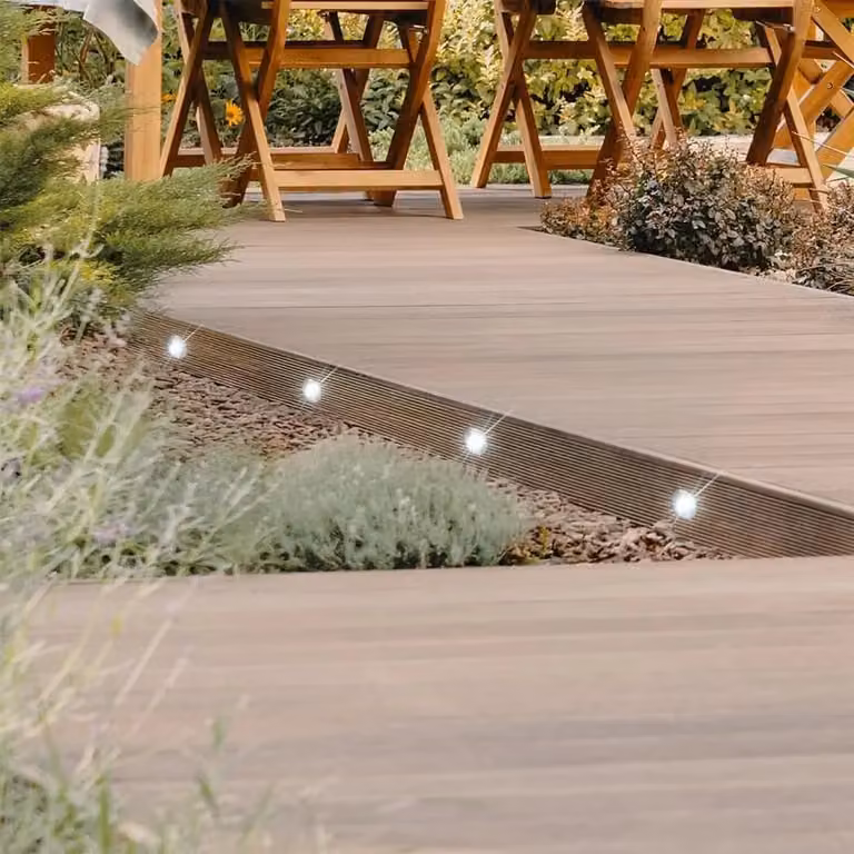 First Choice Lighting Set of 20 Warm White LED Decking Kit, 15mm Stainless Steel, IP67, Silver