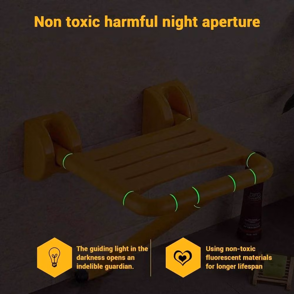 VOGREX Wall Mounted Folding Shower Seat in Yellow – 4