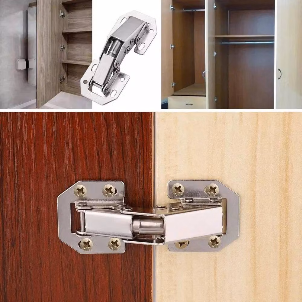 SPETLEK 10 Pack 90 Degree Damped Concealed Cup Kitchen Cabinet Hinges in Silver Chrome Steel – 3