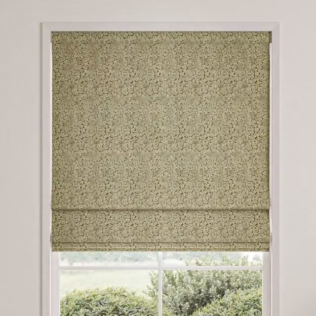 William Morris Bird and Anemone Floral Blackout Roman Blind in Green