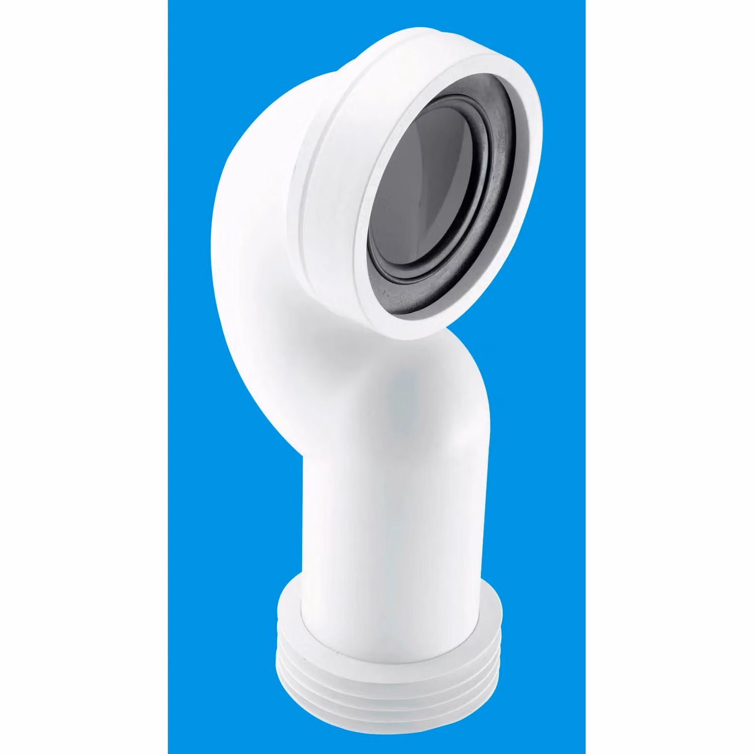 McAlpine White 90 Degree Space Saving Adjustable Length Rigid WC Connector Bend 4/110mm – 2