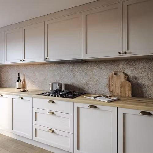 Bushboard Natural Terrain Kitchen Splashback Panel, White Aluminium, W/H: 3000 x 750 mm, Depth: 4 mm – 1