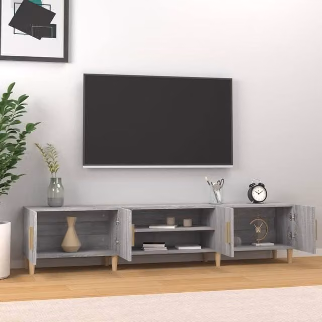 Berkfield Home TV Cabinet in Grey Sonoma, W/D/H: 180 x 31.5 x 40 cm – 1