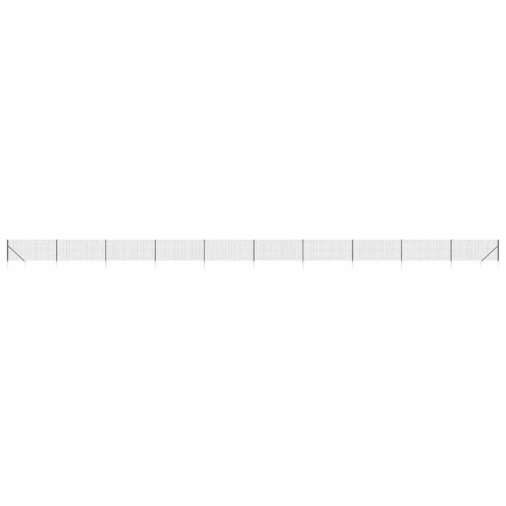 Berkfield Home PVC-Coated Steel Wire Mesh Fence with Spike Anchors in Anthracite Black, W/H: 25 x 0.8 m – 2