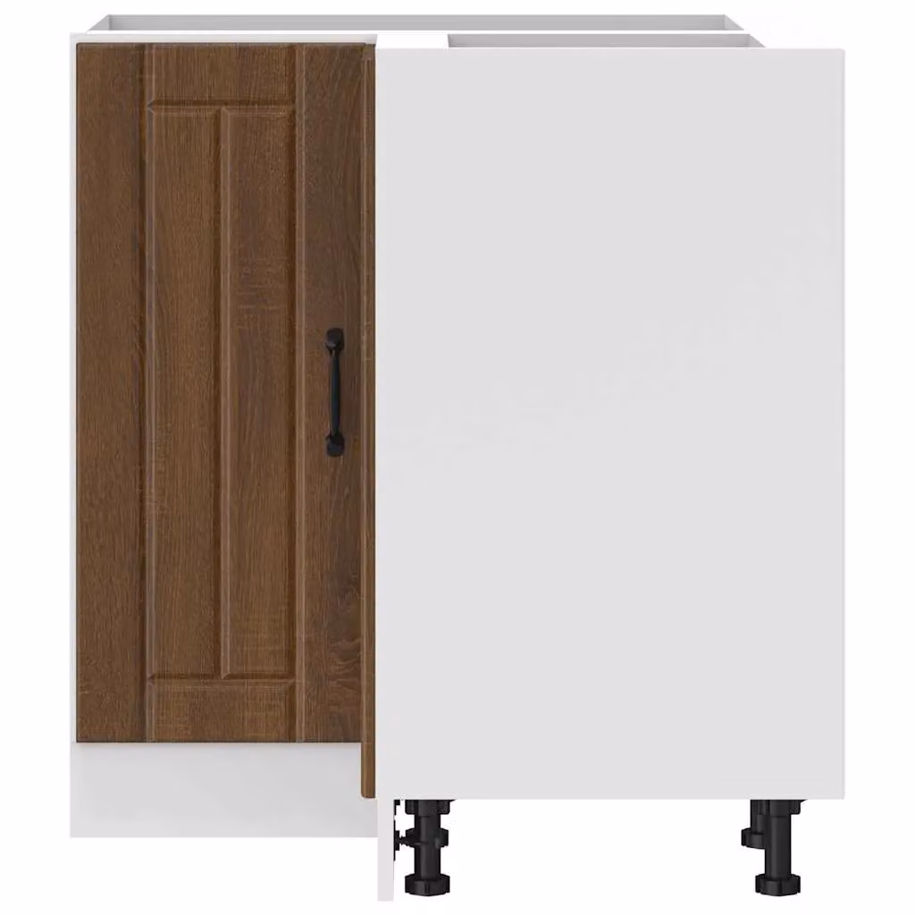 Berkfield Home Lucca Brown Oak Kitchen Corner Base Cabinet with Hinged Doors – 3