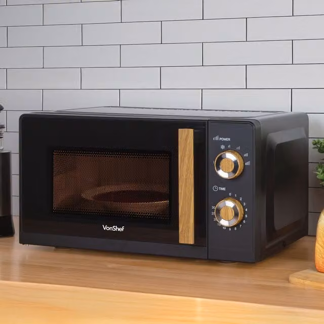 VonShef 20L Solo Countertop Microwave, Black