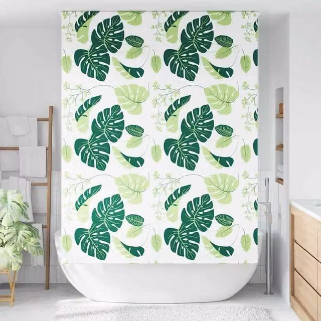 Berkfield Home Green Opaque Shower Roller Blind, W: 160 cm, H: 240 cm – 1