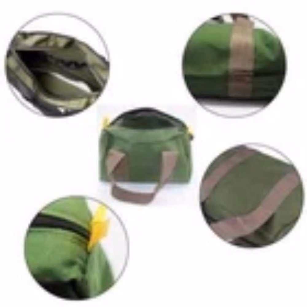 Havendro Heavy Duty Canvas Tool Storage Bag with Strap, Green, W/D/H: 40.64 x 22 x 22 cm – 5