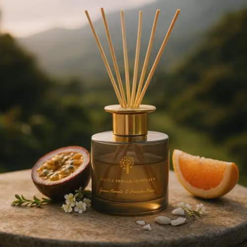 Nicola Spring Pomelo & Passion Fruit Scented Candle and Reed Diffuser Set in Grey – 3