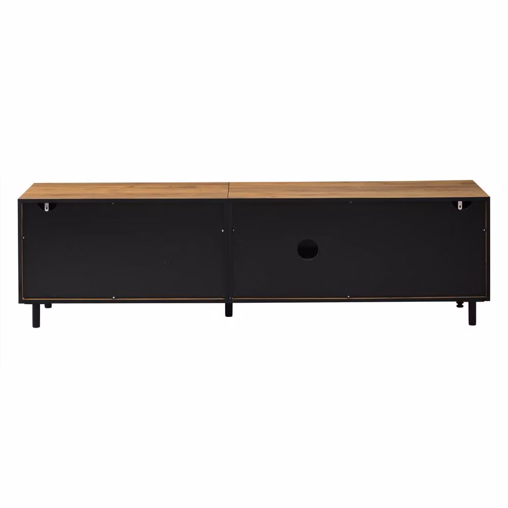 Rolipo Modern Industrial TV Stand in Oak and Black, 180 cm – 5