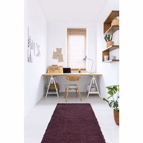 Modern Style Rugs Venus Shaggy Plum Stain-Resistant Indoor Rug, W: 67 cm, L: 200 cm – 1