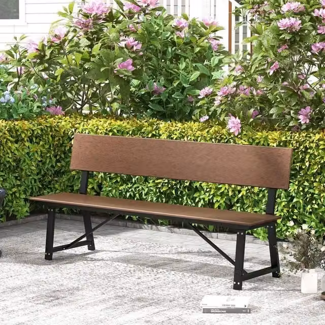 SPETLEK 183cm Outdoor Garden Bench for 4 Adults in Brown – 1