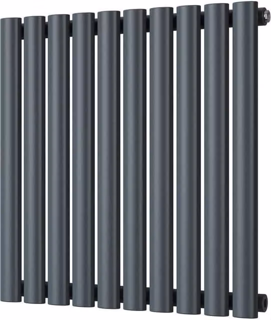 Omeara Anthracite Single Panel Vertical Radiator, W: 58 cm, H: 60 cm