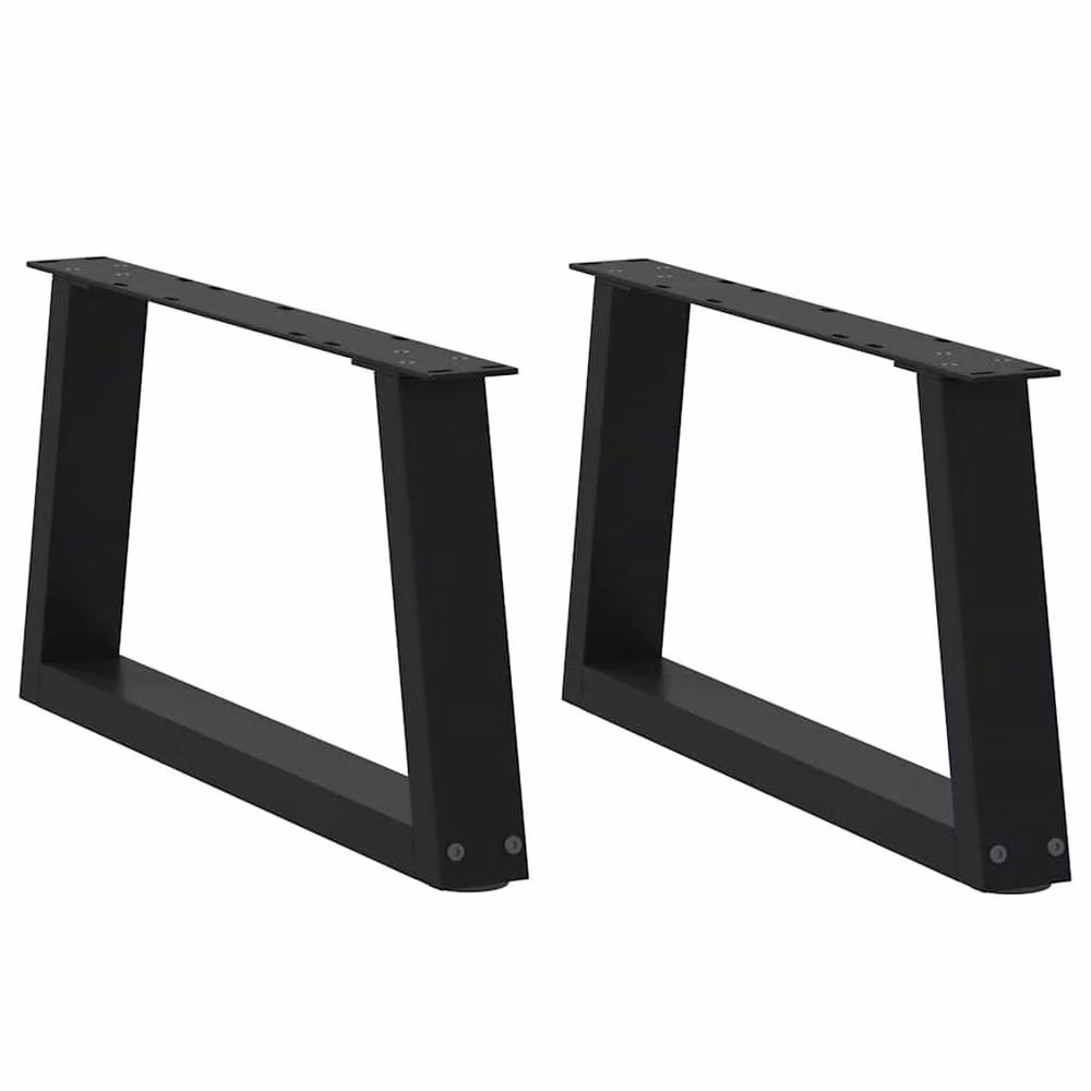 Berkfield Home Modern V-Shape Dining Table Legs, 2 Piece Set, Black Steel, H 50 cm x W 30-31.3 cm – 2