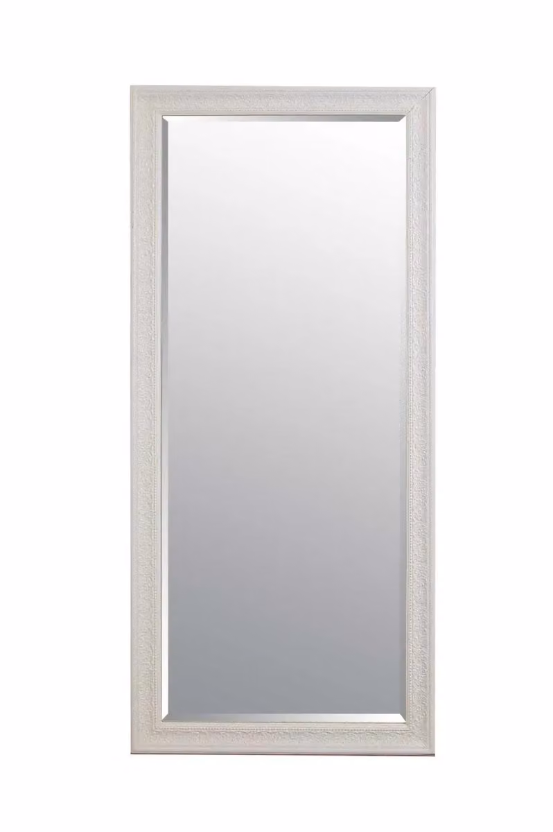 MirrorOutlet Langton Shabby Chic Rectangular Dress Mirror, White, H 160 cm x W 73 cm – 2
