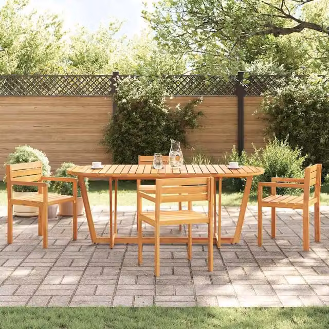 Berkfield Home Garden Oval Acacia Wood Dining Table in Brown, W/D/H: 200 x 90 x 75 cm