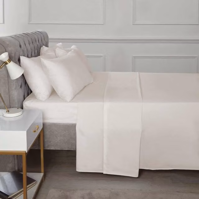 Rapport Home Plain Polycotton Percale Flat Sheet, 180 Thread Count, W: 180 cm x L: 200 cm