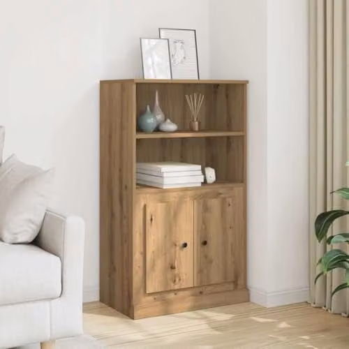 vidaXL Highboard in Artisan Oak, Brown, W/D/H: 60 x 35.5 x 103.5 cm – 2