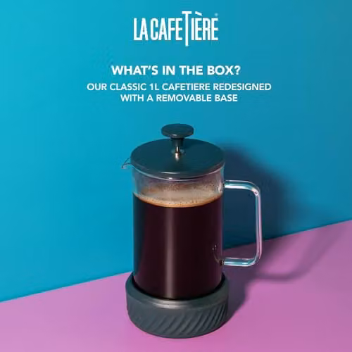 La Cafetiere Zero 8 Cup French Press Cafetiere in Green Stainless Steel with Borosilicate Glass Beaker, 1L – 2