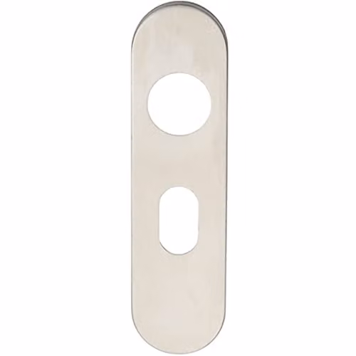 Loops Radius UK Oval Cylinder Plate Cover in Brushed Silver Stainless Steel, W: 170 mm, D: 45 mm, H: 8 mm