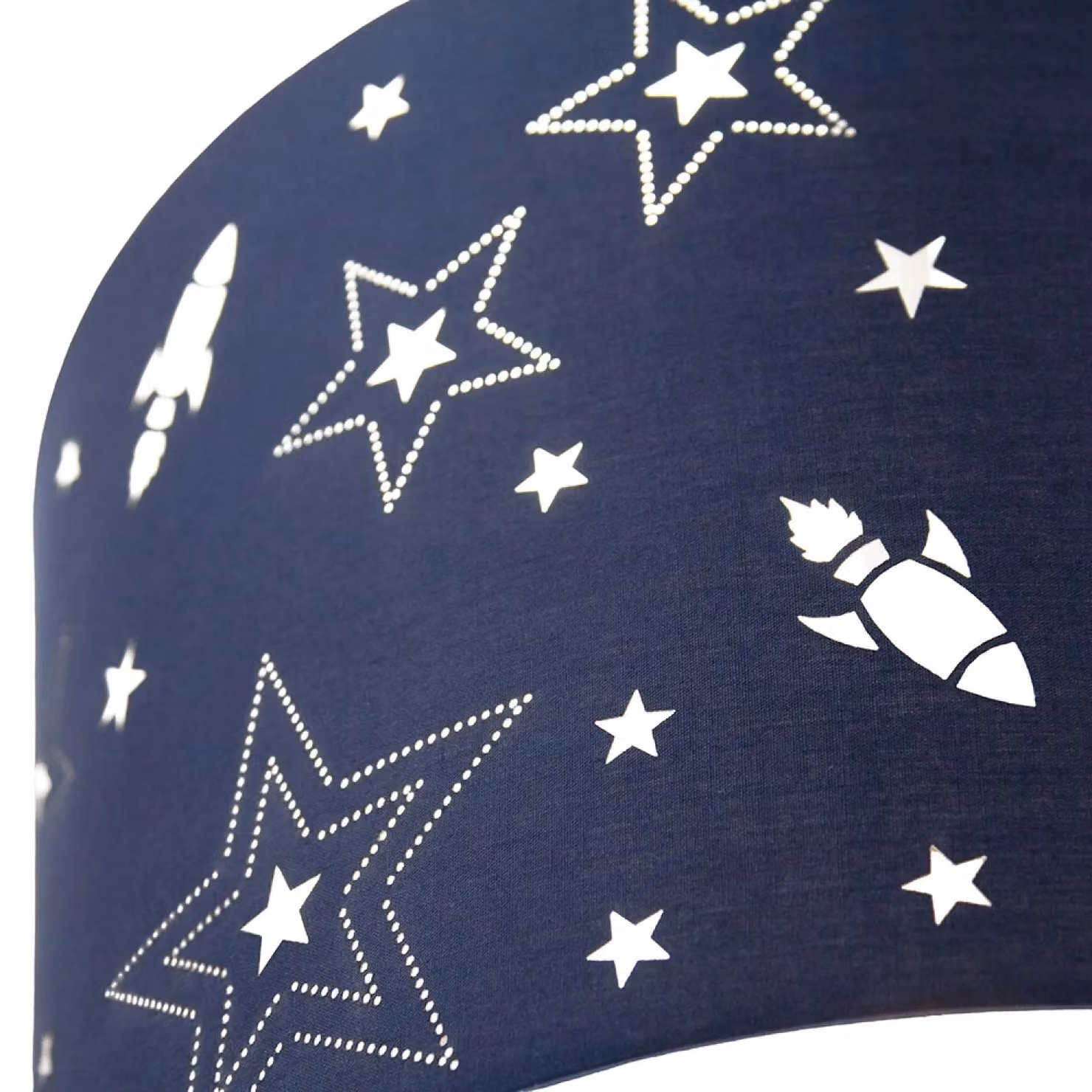 Happy Homewares Blue Cotton Childrens Lamp Shade with Rockets and Stars, Diameter: 30.48 cm – 2