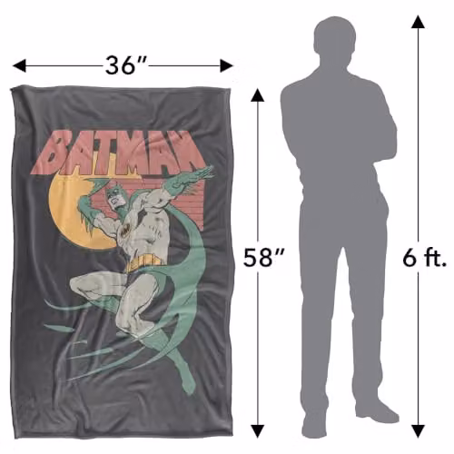 Warner Bros. Batman 70s Retro Silky Touch Super Soft Fleece Throw Blanket, Multicolour, W: 91.44 cm x L: 147 cm – 4