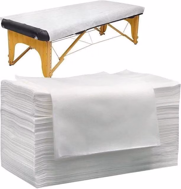 Havendro 100-Piece Pack of Disposable White Spa and Massage Table Bed Covers