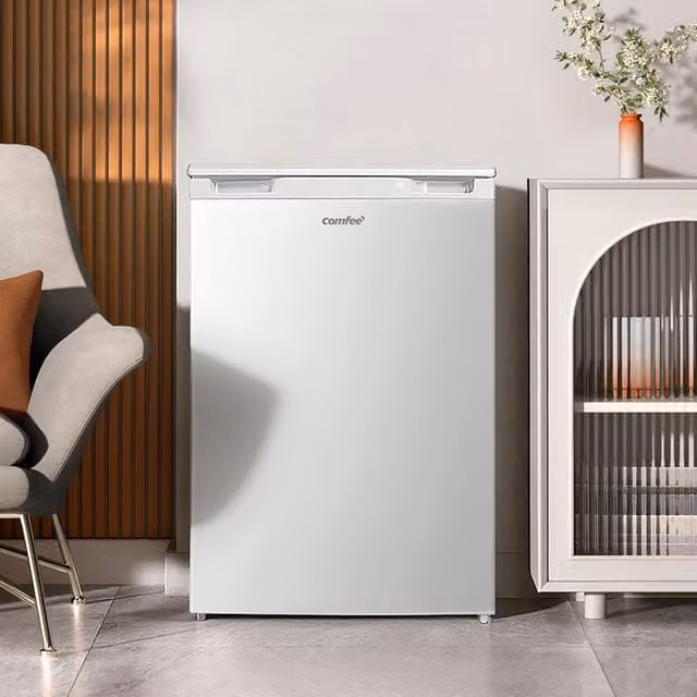 Living Star White Under Counter Fridge with Glass Door and Standard Fresh Zone